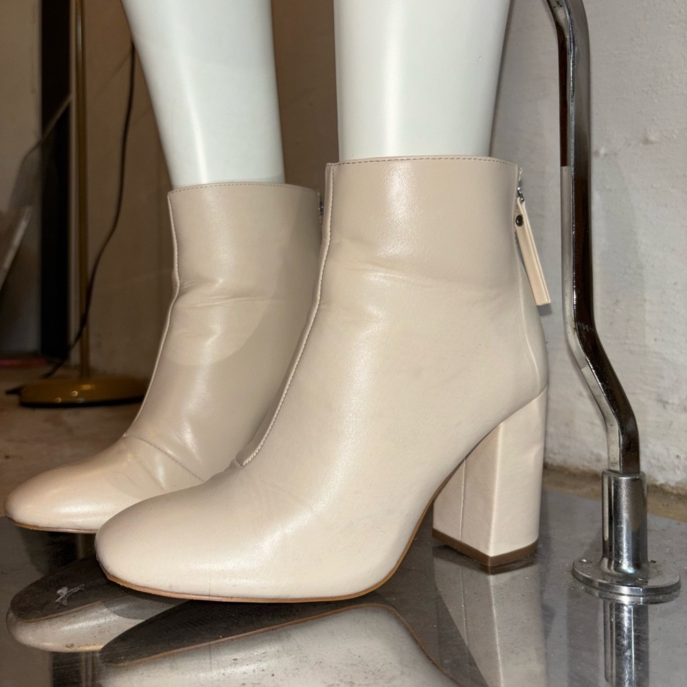 Tan heeled booties